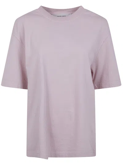 GOLDEN GOOSE GOLDEN GOOSE RELAXED FIT T-SHIRT COTTON JERSEY LOGO PATCH