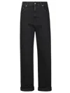 Golden Goose Relaxed-fit Washed Denim Pants With Rolled Cuffs In Black