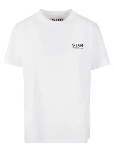 Golden Goose Relaxed Fit White Half Sleeve T-shirt