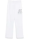 Golden Goose Relaxed Fit White Trousers With Bold Graphic Print In White