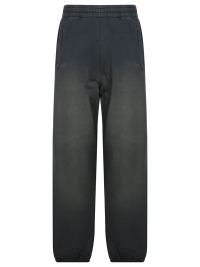 Golden Goose Relaxed Gradient Black Sweatpants With Elastic Waistband In Gray