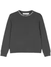 Golden Goose Relaxed Grey Sweater With Embellished Neckline In Gray