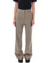 Golden Goose Wool Pleated Trousers Wide Leg In Fallen Rock Beige