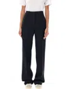 Golden Goose Deluxe Brand Viscose And Wool Crepe Relaxed Pants In Poplar Night
