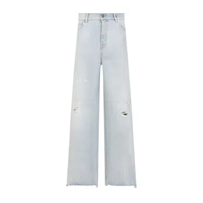 Golden Goose Relaxed Wide-leg Jeans With Distressed Detailing In Blue