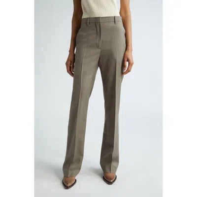 Golden Goose Relaxed Wool Straight Leg Pants In Fallen Rock