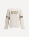 Golden Goose Ivory Cotton Sweatshirt With Contrasting Logo In Gray