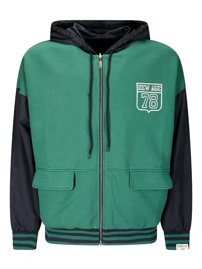 Golden Goose Reversible Hooded Jacket In Green