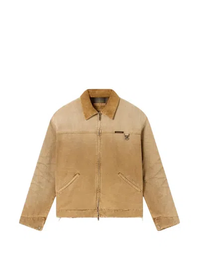 Golden Goose Unisex Reversible Jacket In Beige Cotton With Check Pattern In Brown