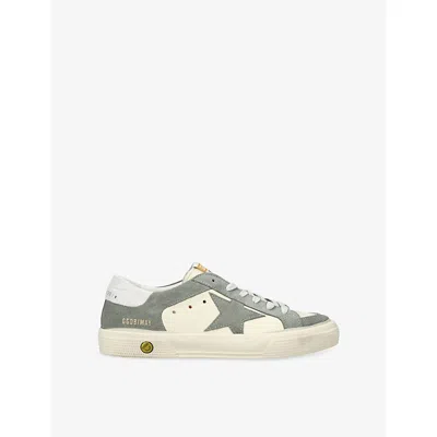 Golden Goose Rey/other Kids' May Leather And Suede Trainers Eur 36 /3.5 Uk In Gray