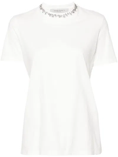 Golden Goose Rhinestone-embellished White Cotton Jersey T-shirt
