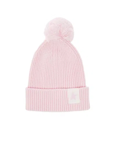Golden Goose Rib-knit Pom Pom Hat In Pink