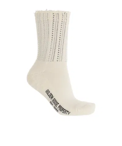 Golden Goose Rib-knit Socks In White