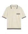 Golden Goose Rib Knitted Polo Shirt In Nude