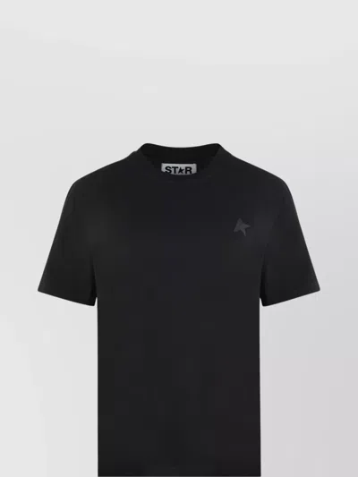 GOLDEN GOOSE RIBBED COLLAR CREW-NECK COTTON T-SHIRT