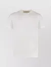 Golden Goose Ribbed Crew-neck Cotton T-shirt With Short Sleeves In White