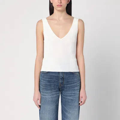 GOLDEN GOOSE GOLDEN GOOSE RIBBED IVORY TANK TOP
