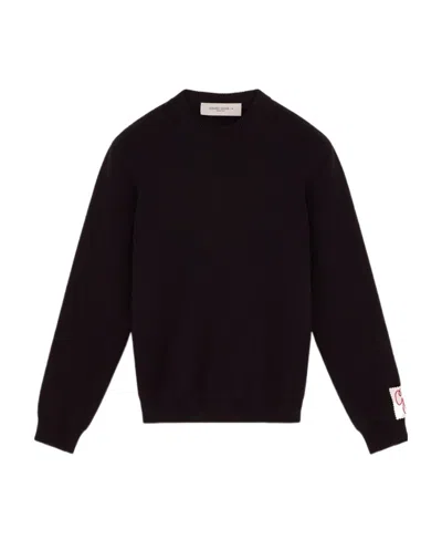 Golden Goose Ribbed-knit Crew-neck Jumper In Black