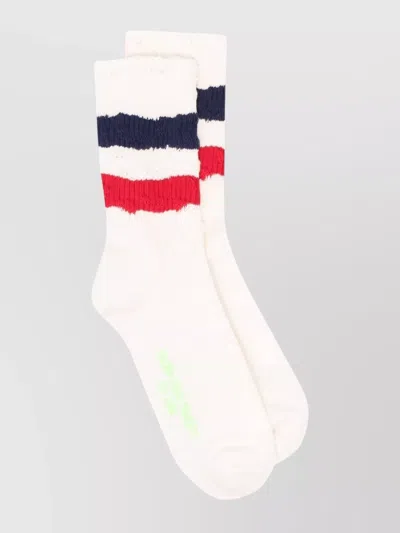 Golden Goose Ribbed Knit Mid-calf Hosiery In White