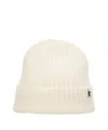 Golden Goose Ribbed Knit Wool Beanie In White