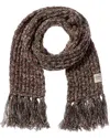 Golden Goose Ribbed Knit Wool-blend Scarf In Brown