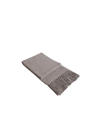 Golden Goose Ribbed-knit Wool Scarf In Gray