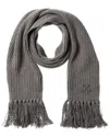 Golden Goose Brushed Fringed Rectangle Ribbed Wraparound Scarf In Grey