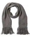 Golden Goose Brushed Fringed Rectangle Ribbed Wraparound Scarf In Grey
