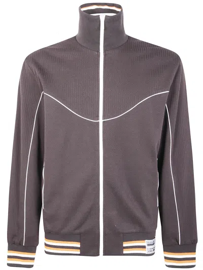 Golden Goose Ribbed-panel Zip-up Jacket In Black