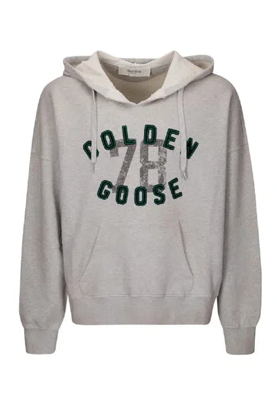 GOLDEN GOOSE RIBBED RELAXED-FIT HOODIE WITH VINTAGE GRAPHIC