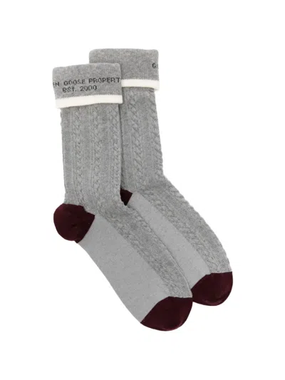 Golden Goose Ribbed Socks In Gray
