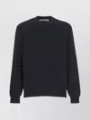 Golden Goose Ribbed Texture Crewneck Sweater In Blue