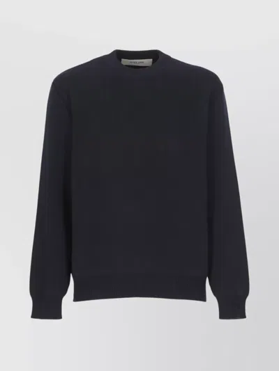 Golden Goose Ribbed Texture Crewneck Sweater In Blue