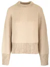 Golden Goose Ribbed Wool Sweater Knitwear Beige