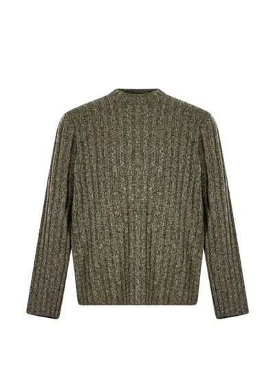 Golden Goose Ribbed Knit Textured Sweater In Green
