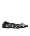 Golden Goose Amy Ballet Flats In Black Nappa Leather With Silver Colored Studs In Black