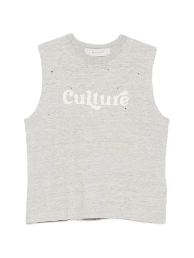 Golden Goose Roberta Distressed Slogan-print T-shirt In Gray