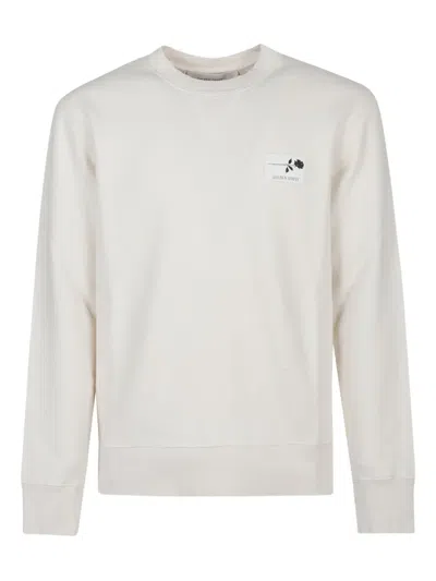 Golden Goose Cotton Sweatshirt With Rose Embellishment In White