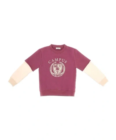 Golden Goose Round Collar Color Matching Hoodie In Pink