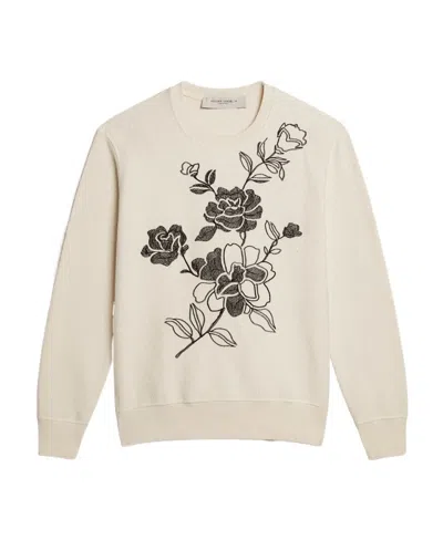 Golden Goose Round Collar Long Sleeve Sweater In Nude