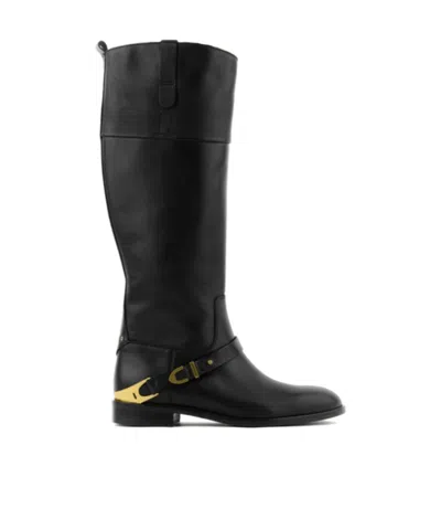 Golden Goose Charlie Buckled Knee-high Boots In Black