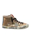 Golden Goose Round-toe High-top Sneakers In Brown