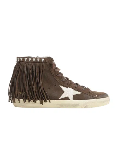 Golden Goose Round-toe High-top Casual Shoes In Brown