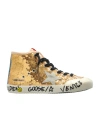 Golden Goose Round-toe High-top Sneakers In Brown