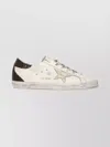Golden Goose Women 'super-star' White Low Top Sneakers With Embossed Logo And Contrasting Heel In Le In White