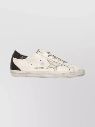 GOLDEN GOOSE ROUND TOE LEATHER SNEAKERS WITH STAR DETAIL