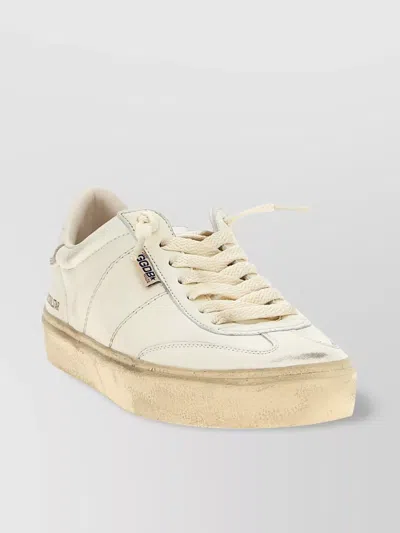 Golden Goose Round Toe Low-top Rubber Sole Sneakers In Brown