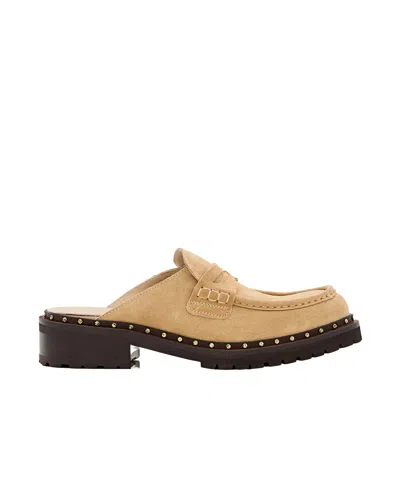 Golden Goose Round Toe Mules In Nude