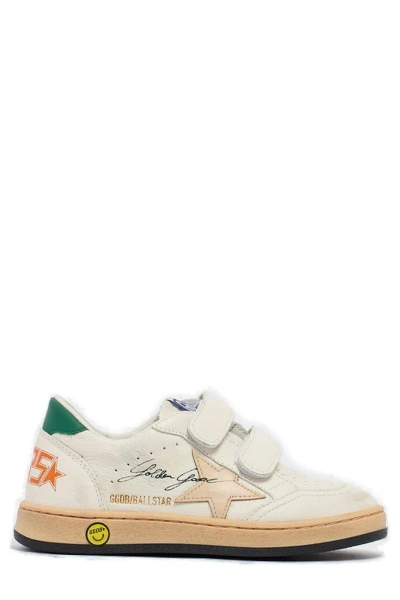 Golden Goose Kids' Round Toe Sneakers In White/smoke Grey/green