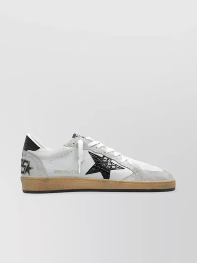 Golden Goose Round Toe Star Patch Sneakers In White